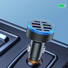 شاحن سيارة سريع متعدد المنافذ بقدرة 100 واط، 8 منافذ، متوافق مع أجهزة iPhone وUSB-C PD، موزع شحن سيارة عالي السرعة مع موصلات USB، ذكر إلى أنثى، لا يشمل البطارية
